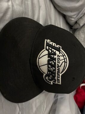 LA Lakers Black Fitted Hat with White Embroidered Logo